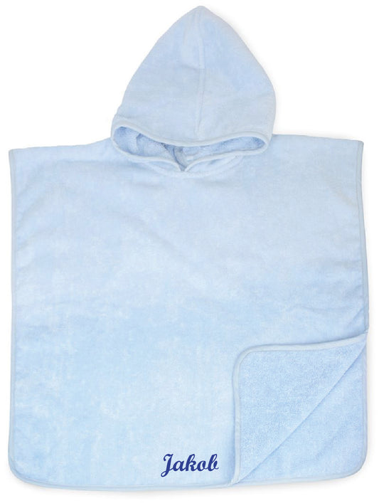 Baby- & Kinder-Poncho mit Namen – personalisiert |  Weicher Kapuzenponcho aus Frottee