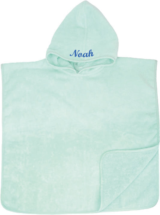 Baby- & Kinder-Poncho mit Namen – personalisiert |  Weicher Kapuzenponcho aus Frottee